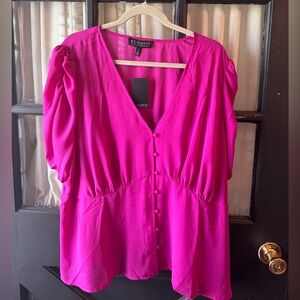 Eloquii Hot Pink Blouse Top